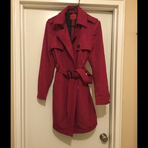 Fuchsia pink trench coat