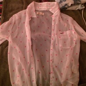 Hollister polka dot blouse