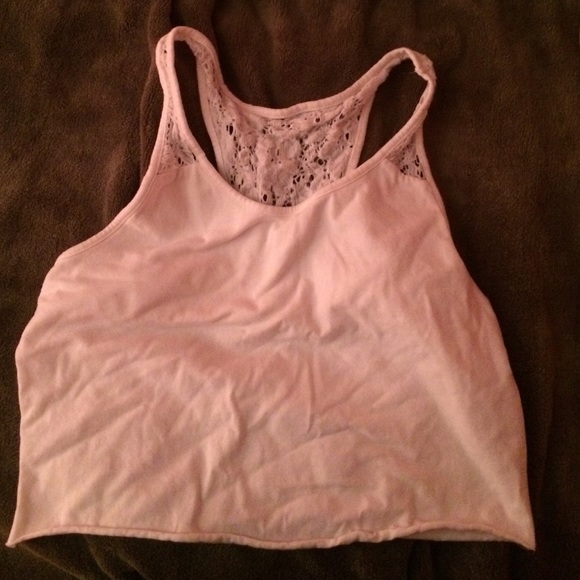 White lace crop top