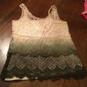 Crocheted top with attached cami