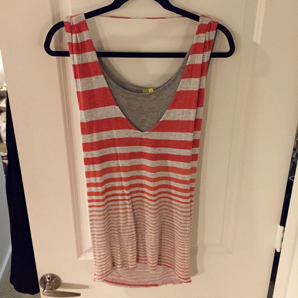 Anthropologie- Red & Gray Stripe Tunic , XS.
