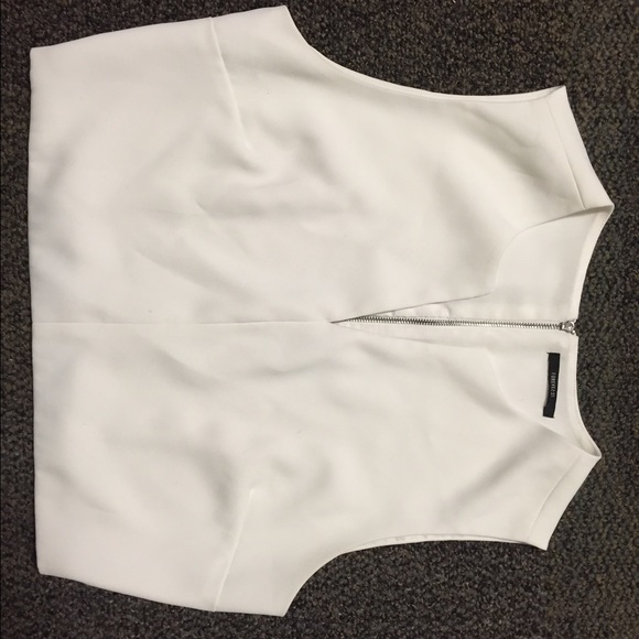 Classy white forever21 crop top size Large