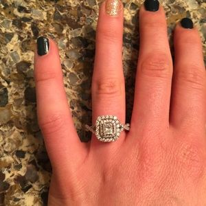 14K white gold Diamond wedding ring&band.