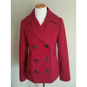 Maroon Wine Wool Peacoat
