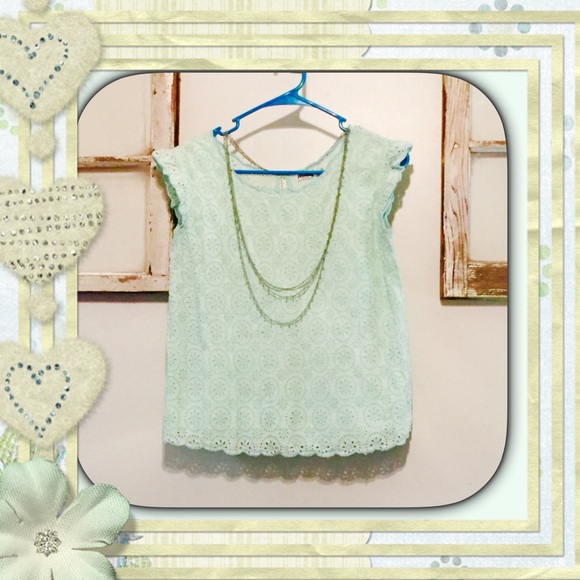 Johnny B Mint Eyelet Shirt.
