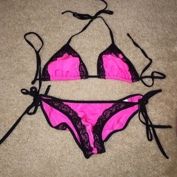 Chynna Dolls Lace Trim Scrunch Butt Bikini