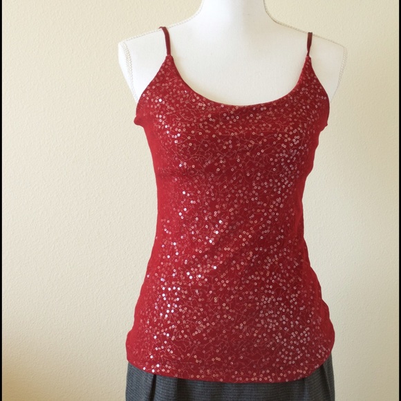 The limited red sequin tank top