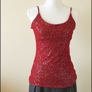 The limited red sequin tank top