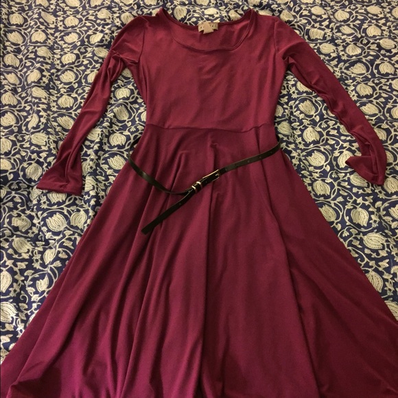 Avital purple dress with pockets and belt size M
