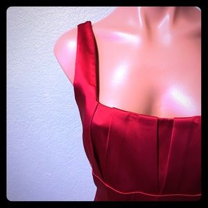 Elegant Red Satin Calvin Klein Dress