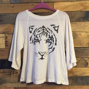 Wildfox Angel Sleeve White Tiger Tee