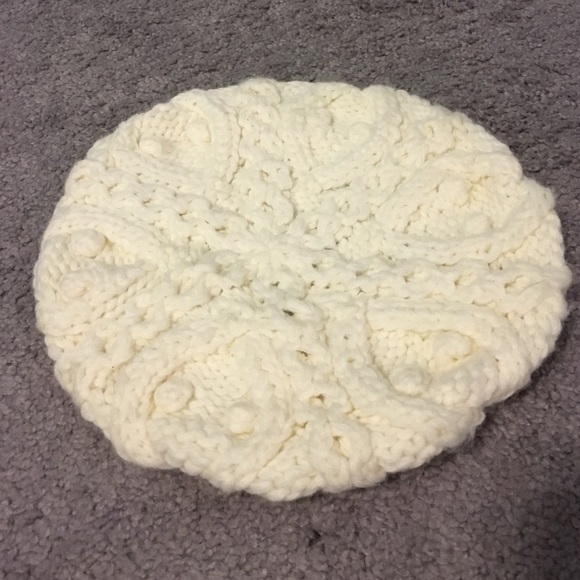 Ivory Knit Beret