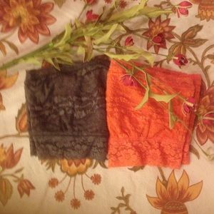 2 Free people lace bandeaus! Orange&gray