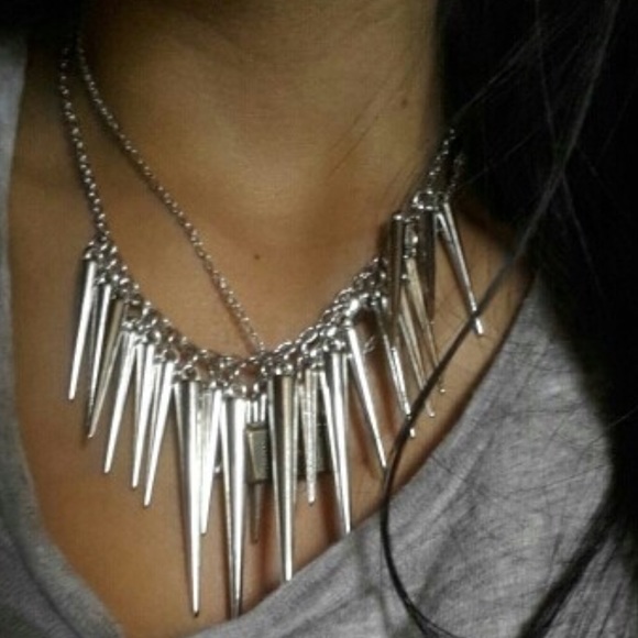 Silver Spike Necklace - Picture 3 of 3