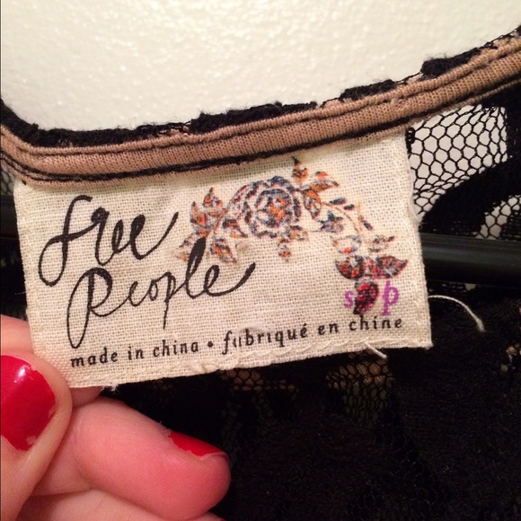 Free People black lace slip dress size small S - Picture 6 of 11