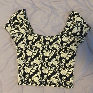 Adorable flowered crop top