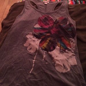 Gray Flower Tank Top