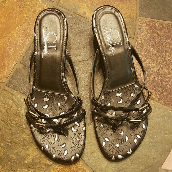 Adjustable Black Wedges