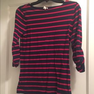 Three quarter sleeve striped shirt