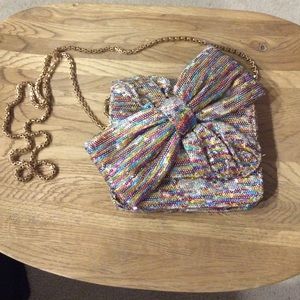 Betsey Johnson rainbow sequined purse