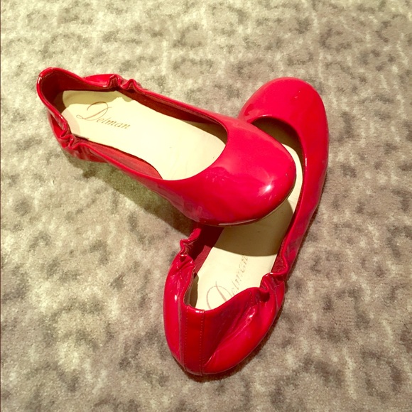 Delman Red Patent Leather Flats
