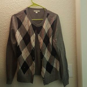 Argyle work cardigan