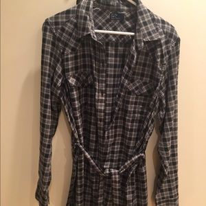 Flannel shirt dress