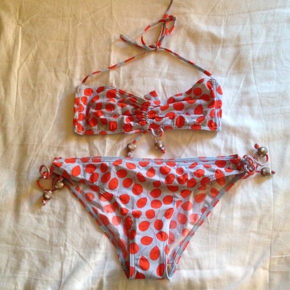 NWT Gap Leaf Print Bandeau Bikini - Picture 2 of 4