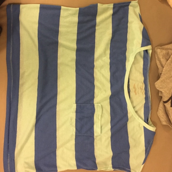 Blue and light blue striped crop top