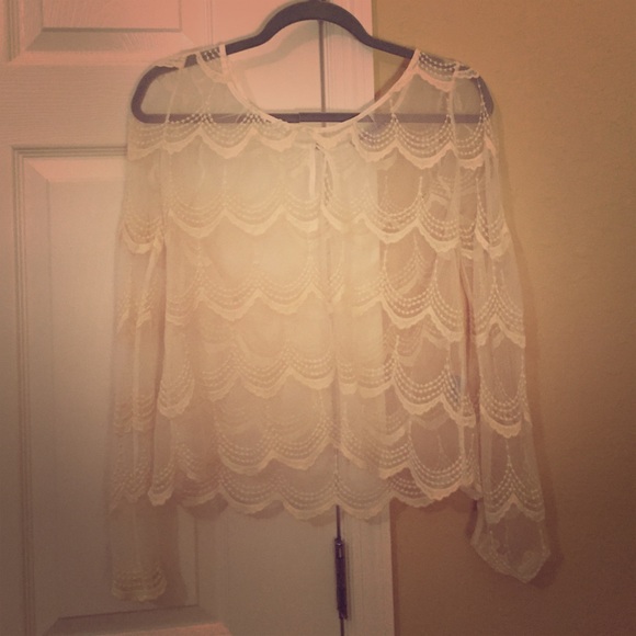 White mesh and stitch top from Charlotte Russe!