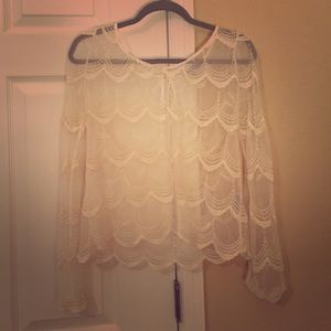 White mesh and stitch top from Charlotte Russe!
