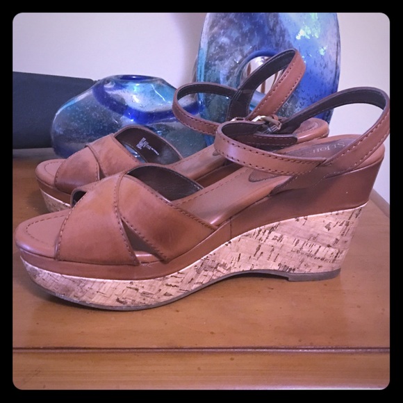 St. John's Bay Cork Wedge Sandals 9