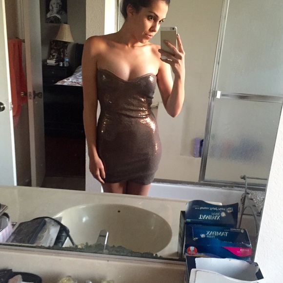 Shimmery Brown/Gold dress.