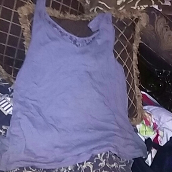 Grey tank top with mesh see threw front