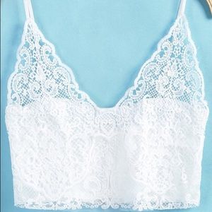 Cute Crotchet White Lace Top
