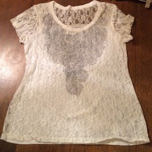 Maurices white lace shirt