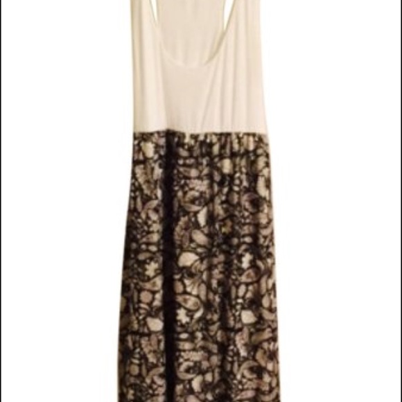Maternity cream/black maxi dress