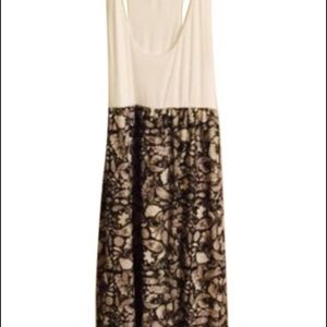 Maternity cream/black maxi dress