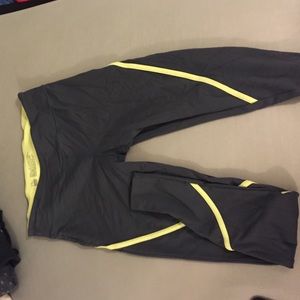 Gray and neon green VSC legging