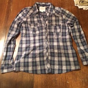 Maurices gray, green, blue button-up