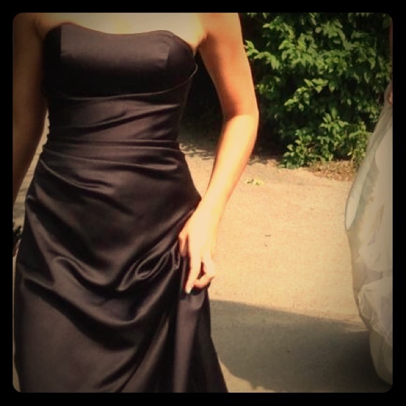 Black strapless long gown worn once