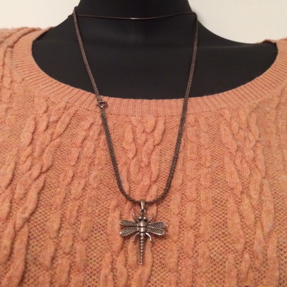 Sterling Silver Dragonfly Pendant Necklace - Picture 1 of 4
