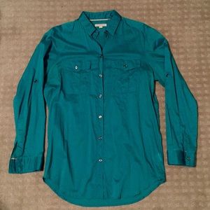 Brand New! Green Burberry button down blouse