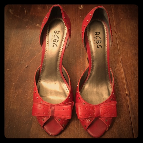 BcBg red peep toes