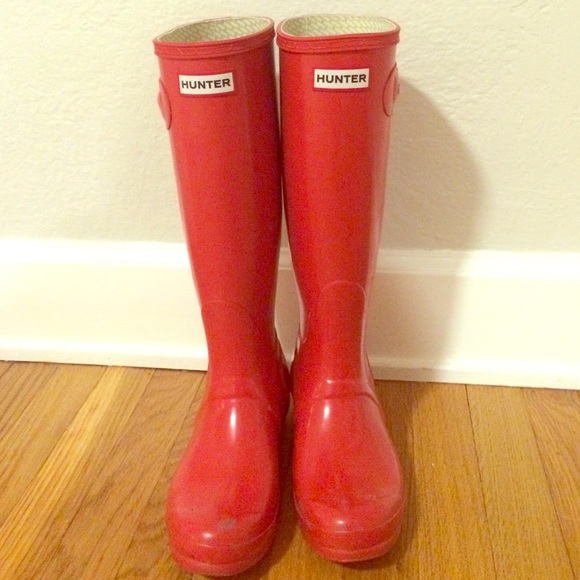 Red Tall Hunter Boots.