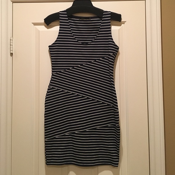 Nordstrom Criss Cross Striped Stretch Dress