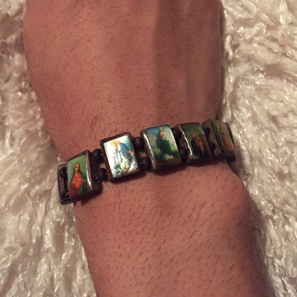 Homemade Catholic Saints wooden bracelet - Picture 2 of 3