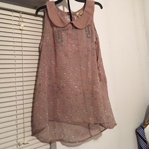 Tan Sheer Top ( white bows) Worn