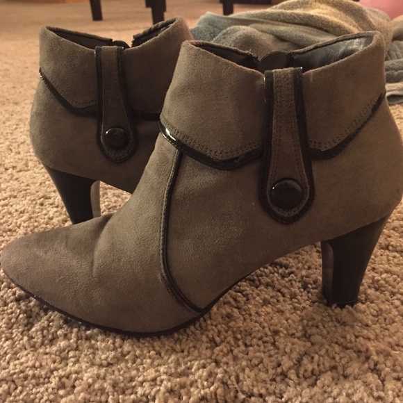 Grey Suede Booties