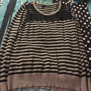 Torrid gray and black stripped sweater size 2